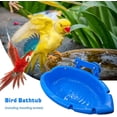 thumbnail image 2 of Bañera para pájaros, lavabo para jaula de loros, caja de baño colgante, duradera y resistente, mantiene a los pájaros limpios y frescos, para pájaros pequeños (azul), 2 of 5