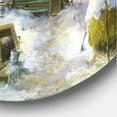 thumbnail image 3 of Designart 'Cottage Covered In Snow With Winterscene' Country Circle Metal Wall Art 36x36 - Disc of 36, 3 of 5