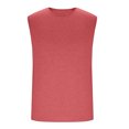 thumbnail image 4 of Dagegui Under $10 Mens Crew Neck Sleeveless T Shirts Summer Cool Workout Muscle Tank Tops Casual Loose Fit Running Training Tee Watermelon Red,M, 4 of 5