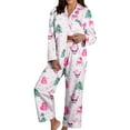 thumbnail image 3 of Weebloom Womens Christmas Loungewear Soft Comfortable Sleep Shirt Pants With Pockets Long Sleeve Cozy Outfit Pj'S Pajamas Pink M, 3 of 6