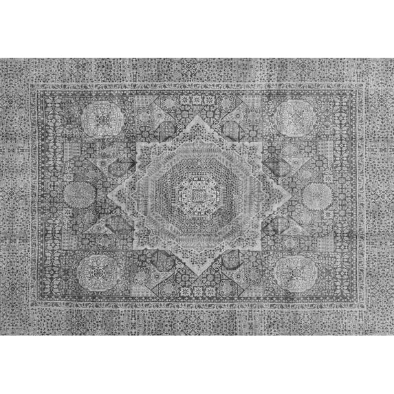 Ahgly Company Indoor Rectangle Abstract Gray Modern Area Rugs, 5' x 8'