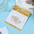 thumbnail image 6 of 1 Box 40Pcs Round Spacer Beads 24K Gold Plated Brass 5mm Stopper Beads Slider Metal Loose Beads with Rubber Inside for Charm Bracelets Real 24K Gold, 6 of 9