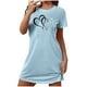 thumbnail image 2 of Camisón corto de San Valentín para mujer, talla grande, estampado en el pecho, cuello redondo, manga corta, 2 of 3