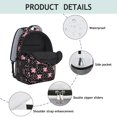 thumbnail image 4 of Unicorn and Wing Black Pattern Backpack for School, Cute School Bag with Adjustable Shoulder Straps and Padded Back, 15.3"x11"x6.7", 4 of 5