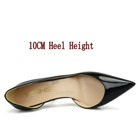 

YCNYCHCHY Concise Women s OL Office Shoes 2019 New Show Thin Women Pumps Solid Patent Leather Pointed Toe Fashion High Heels Shoes