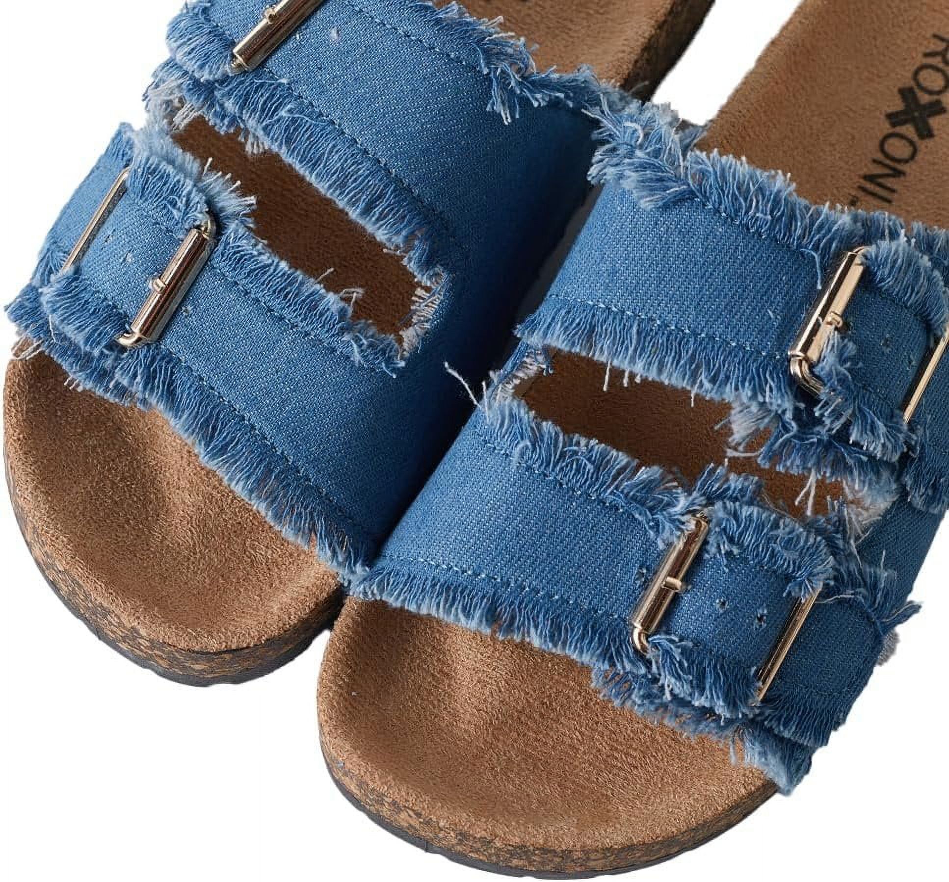 Roxoni Women's Comfort Flat Sandals with Double Buckle Straps photo 5