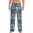 thumbnail image 1 of Balery Colorful Flowers Pantalones de pijama para hombre, pijama ultraligero, pantalón de descanso-3X-Large, 1 of 6