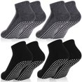 thumbnail image 1 of 4 pares de calcetines antideslizantes con agarre, calcetines antideslizantes con cojín, calcetines de prevención de caídas de tobillo con agarre, calcetines,Multicolor, 1 of 9