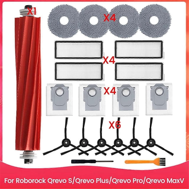 Accessories Kit for Qrevo S/Qrevo Plus/Qrevo Pro/Qrevo MaxV Robot Vacuum Main Side Brush Hepa Filter Mop Bags