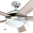 thumbnail image 2 of Prominence Home Bolivar 52" Chrome Ceiling Fan with 5 Blades, Integrated LED Light Kit, Pull Chains & Reverse Airflow, 2 of 6