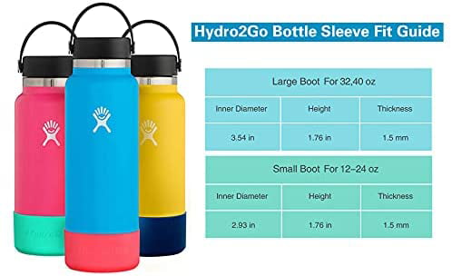 Miracredo 2 PCS Silicone Water Bottle Boot, Protective Silicone Sleeve,  Anti-Slip Bottom Cover with Silicone Ring, BPA Free, Compatible with Simple