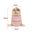 thumbnail image 4 of Bolso bandolera para mujer, de hombro con pintalabios de felpa a la moda, con correa de cadena, 4 of 6