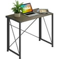 thumbnail image 1 of Folding Computer Desk, 90 x 46 cm Foldable Workstation Table for Home Office, Small Space Study or Laptop Use, 1 of 5