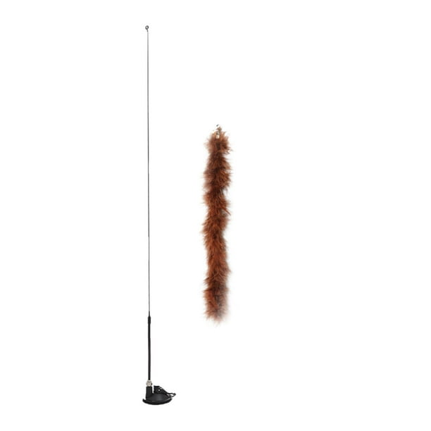 Juego de Juguetes para gatos varita de plumas desmontable Marron oscuro Yuyangstore Juguetes Interactivos