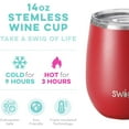 thumbnail image 6 of Swig Life 14oz Stemless Wine Cup | Insulated Stainless Steel Wine Tumbler | Crimson, 6 of 6