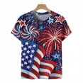 thumbnail image 3 of Jophufed Summer Tops for Women 2025 Summer Casual Crewneck Short Sleeve T-Shirts Flag Print Fit Basic Tops Tees Blouses Labor Day Sale, 3 of 5