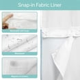 Abstract Teal No Hook Shower Curtain with Snap in Liner, Aqua Marble ...