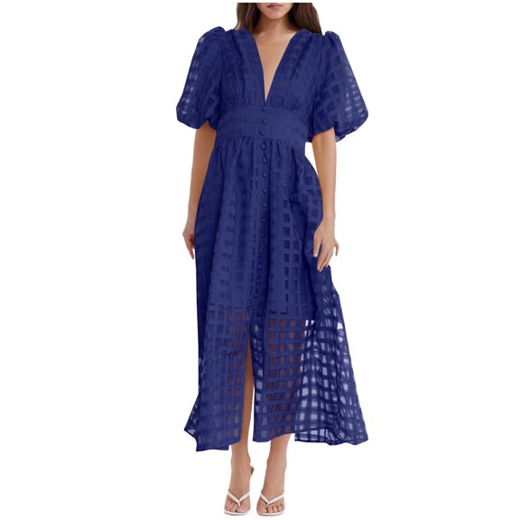 Babysbule Womens Fall Plus Top Sets Outfit Women's Lantern Casual Party Sleeve Dress