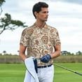 thumbnail image 3 of Honeii Indian Paisley1 print Polo Shirt, a classic short-sleeved, button-down golf shirt designed for men, 3 of 6