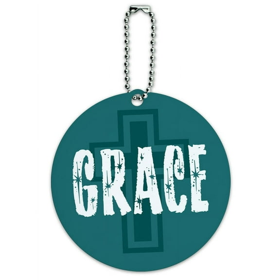 Graphics and More Grace Religious Christian Inspirational Round ID Card Luggage Tag