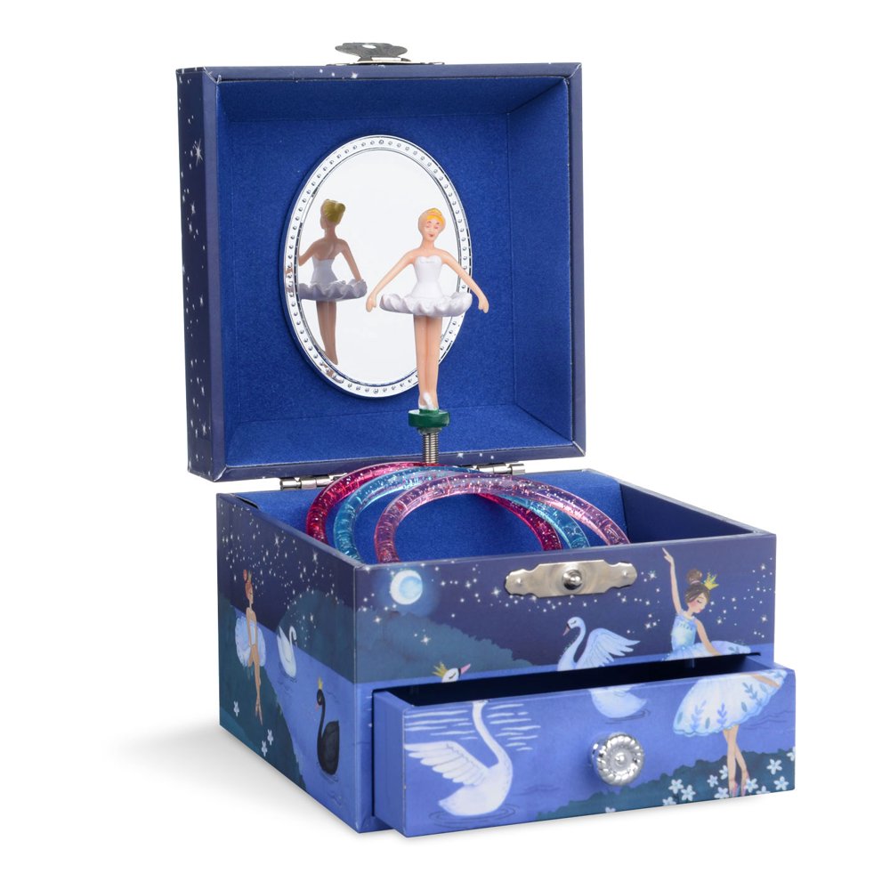 Jewelkeeper Jewelkeeper Musical Jewelry Box with Spinning Ballerina, Glitter Design, Swan Lake