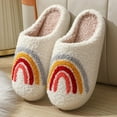 thumbnail image 4 of BERANMEY Cute Valentine's Day Slippers for Women Soft Plush Comfy Warm Slip-On Heart Love Couple Slippers fo Women Indoor Fluffy House Slippers for Women and Men Non-slip Fuzzy Flat Slides, 4 of 9
