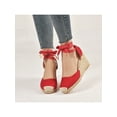 thumbnail image 6 of SIMANLAN Womens Wedges Espadrille Sandals Lace-Up Summer Shoes Size, 6 of 8