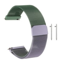 Uxcell 0.94" Stainless Steel Mesh Watch Band with Magnetic Buckle for Meetings Parties Green and Purple