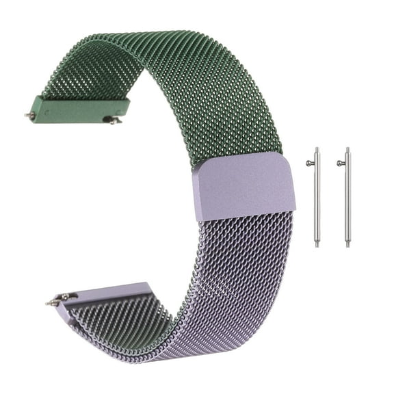 Uxcell 0.94" Stainless Steel Mesh Watch Band with Magnetic Buckle for Meetings Parties Green and Purple