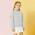 thumbnail image 2 of KAUOD Girls Cotton Sweatshirts Plain Long Sleeve Crew Neck Pullover Hoodie Sweatshirts Kids Cute Fall Casual Tops Clothes, 2 of 4
