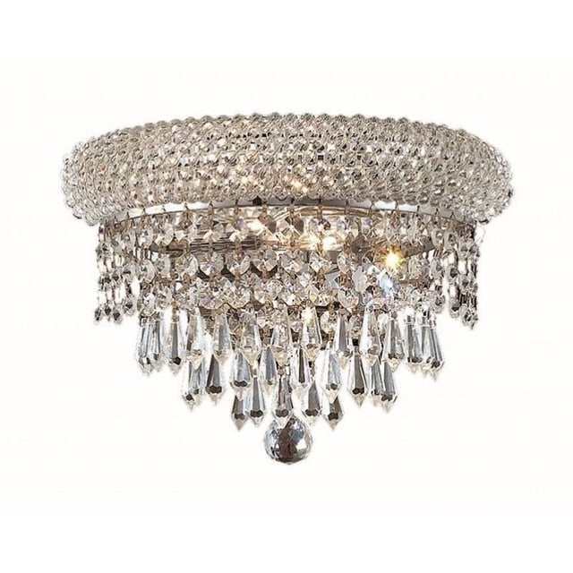 Elegant Lighting Primo Transitional 2 Light E12 Crystal Royal Cut Chrome Wall Sconce
