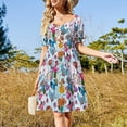 thumbnail image 4 of Vestido de verano de manga corta para ciclistas sobre asfalto, estilo coreano, para mujer, para embarazadas, para fiesta de graduación., 4 of 7