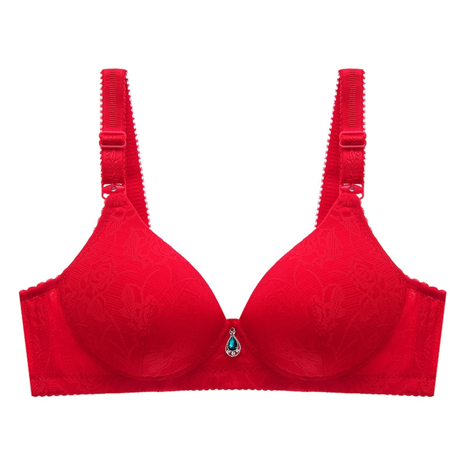 Bigersell Wireless T-Shirt Bra for Women Push up Bras No Underwire Ladies  Comfortable Bras Padded Bralette Female Wire-Free Bra Style-D40, Womens  Lounge Bras Q-Red M 