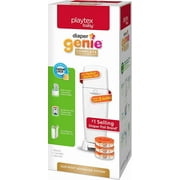 Playtex Diaper Genie Complete Diaper Pail, with Built-in Odor Controlling Antimicrobial, Includes 1 Pail and 3 Max Fresh Refills, White, White Pail (10078300115981)