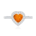 thumbnail image 4 of Rosec Jewels Natural Fire Opal Heart Shaped Engagement Ring with Halo - Certified Opal Diamond Ring - with Jewelry Box, 925 Sterling Silver, US 4.00, 4 of 9
