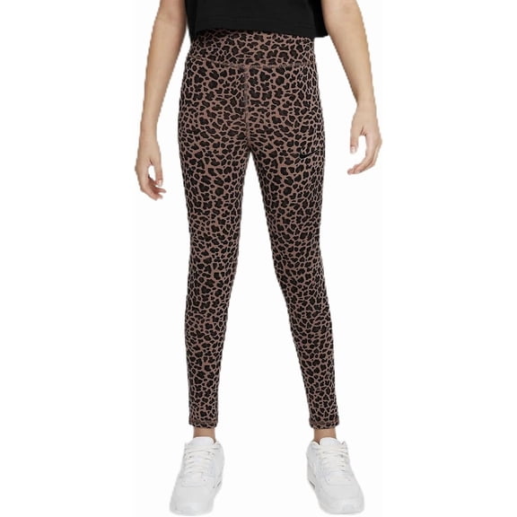 Nike Girls' Sportswear Graphic Leggings, Leopard, XL Regular US
