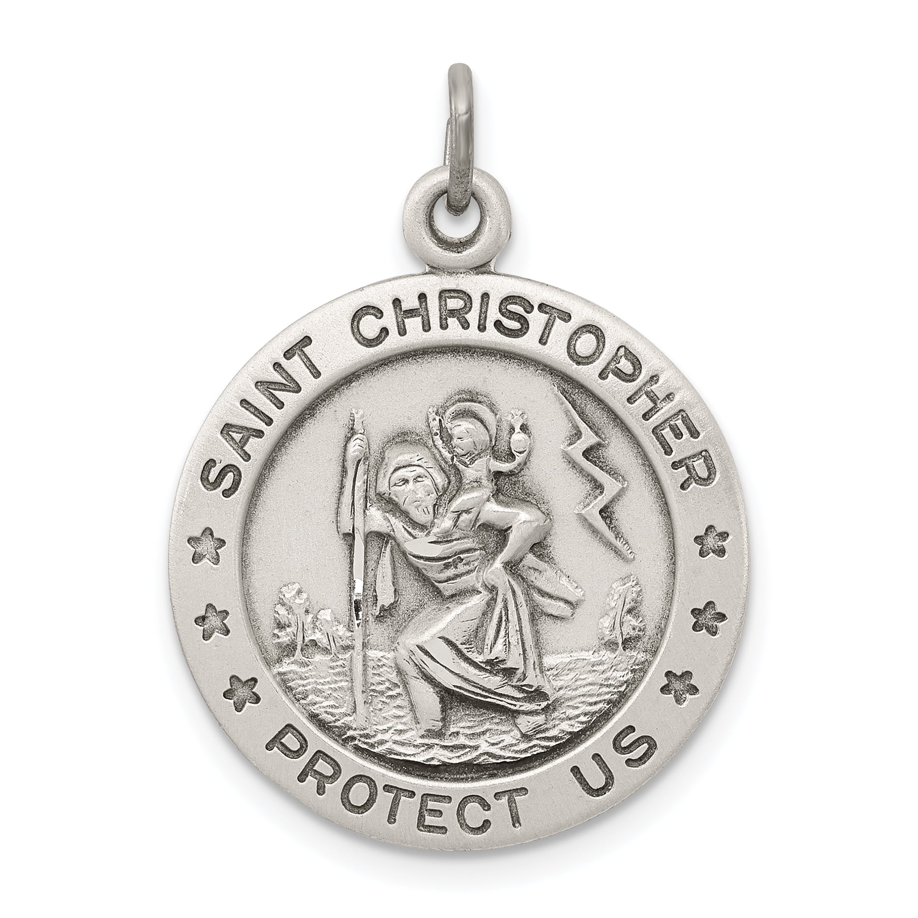 925 Sterling Silver Saint Christopher Medal Pendant Charm Necklace Religious Patron St Fine Jewelry For Women Gifts For Her 