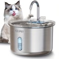 thumbnail image 3 of 2L 67.63oz Cat Water Fountain FT400, Stainless Steel Automatic Pet Water Dispenser, Dog Drinking Fountain with 1 Replacement Filter, No Battery Required, 3 of 11