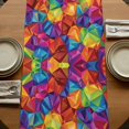 thumbnail image 5 of Table Runners 108 Inches Long Dress Scarves, Colorful Geometric Farmhouse Coffee/Dining/Kitchen Table Runner for Living Room, Modern Rainbow Ombre Abstract Art 13x108 Inch, 5 of 9
