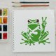 thumbnail image 4 of 4 plantillas de ranas divertidas con 1 pincel de 5,9 x 5,9 pulgadas. Plantilla de rana con gafas de sol. Plantilla de rana con temática animal., 4 of 7