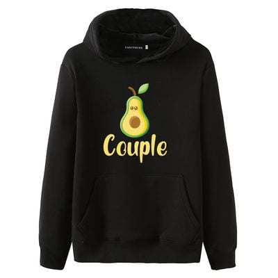 Best Christmas Cartoon Fancyleo New Fashion Best Couples Christmas Hoodie Long Sleeve Cartoon Avocado Printed Casual Hooded Sweatshirt Pullover Sports Tops ()