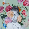 thumbnail image 2 of Lafrate, Sandra 12x12 White Modern Wood Framed Museum Art Print Titled - Portraits in Bloom I, 2 of 4