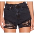 thumbnail image 2 of Rag & Bone Women's Maya High Rise Distressed Denim Shorts Black Size 28, 2 of 3
