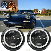 Pair 75W 7inch LED Headlight Halo Angel Eye For 90-97 Mazda Miata MX5 MX-5 H6024