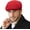 Red, variant on Classic Solid Flat Cap Newsboy Hats for Men Cabbie Driving Scally Adjustable