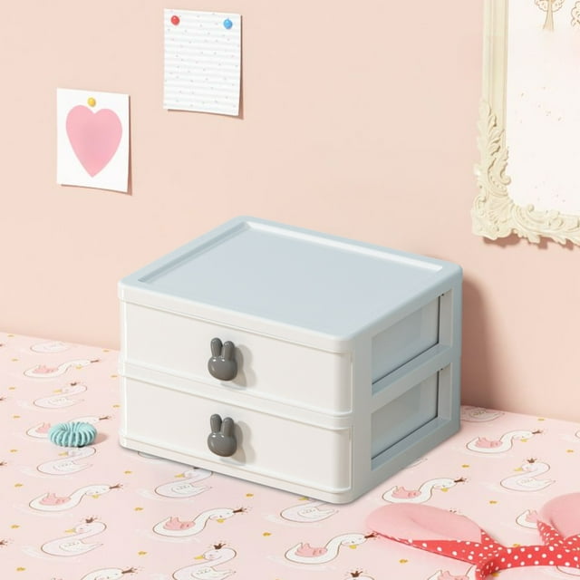 Fiudx Caja de Almacenamiento de Escritorio, Organizador de Cajones Transparente, Diseño Antisuciedad para Cosméticos, Solución de Almacenamiento Apilable, Organizador de Papelería o Joyas, para Uso D