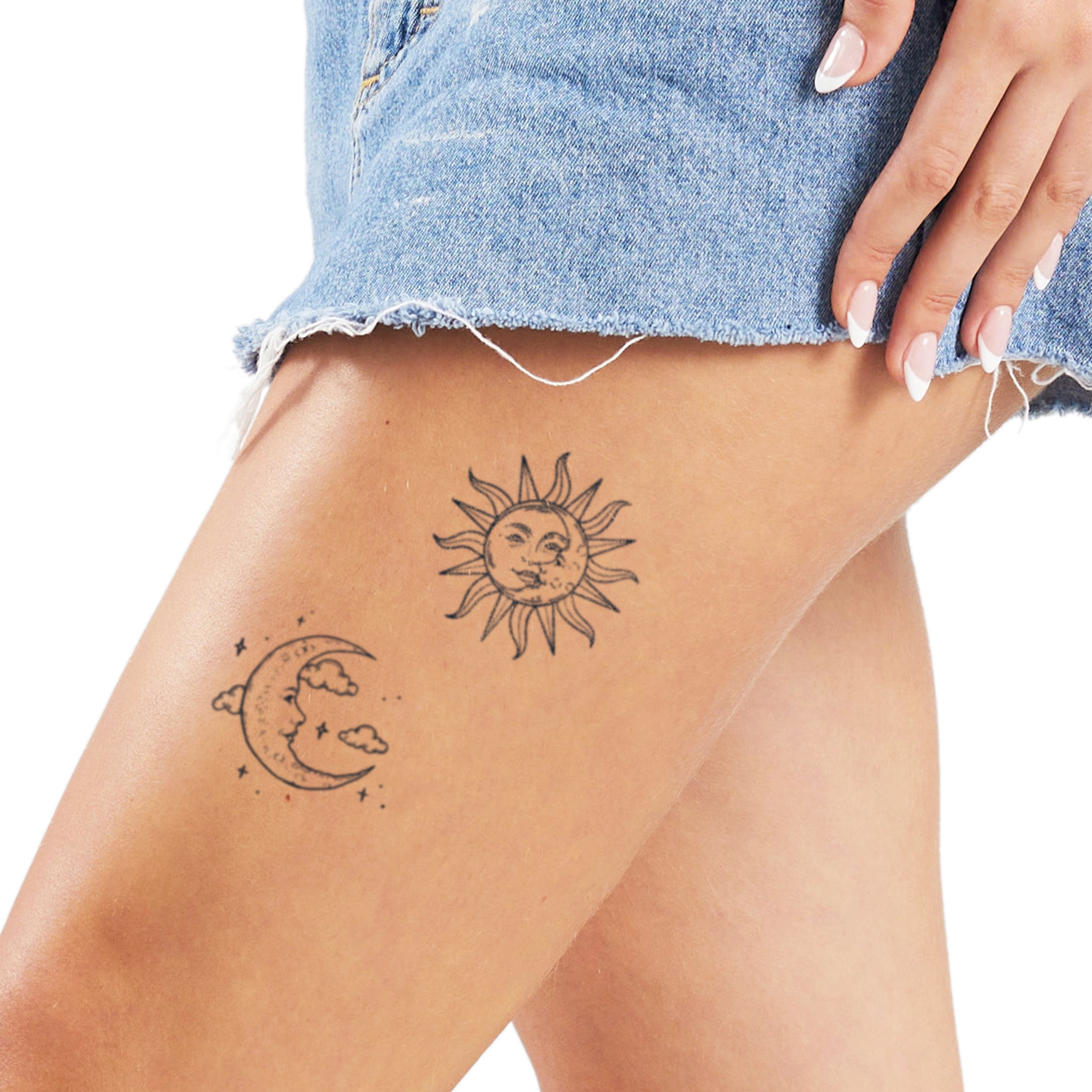 Yellow sun, moon, and stars by tattooist Bongkee inked on the left wrist | Sun  tattoo small, Small tattoos, Star tattoos