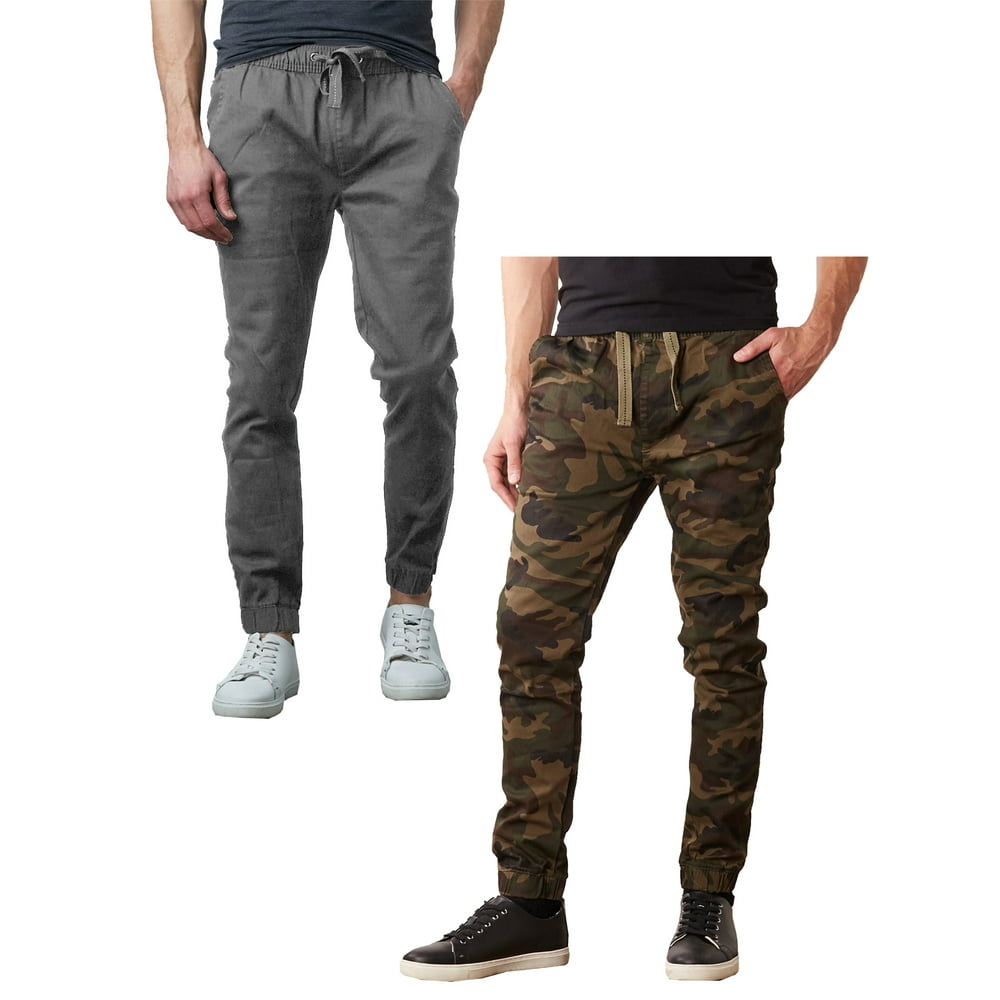 gray twill joggers