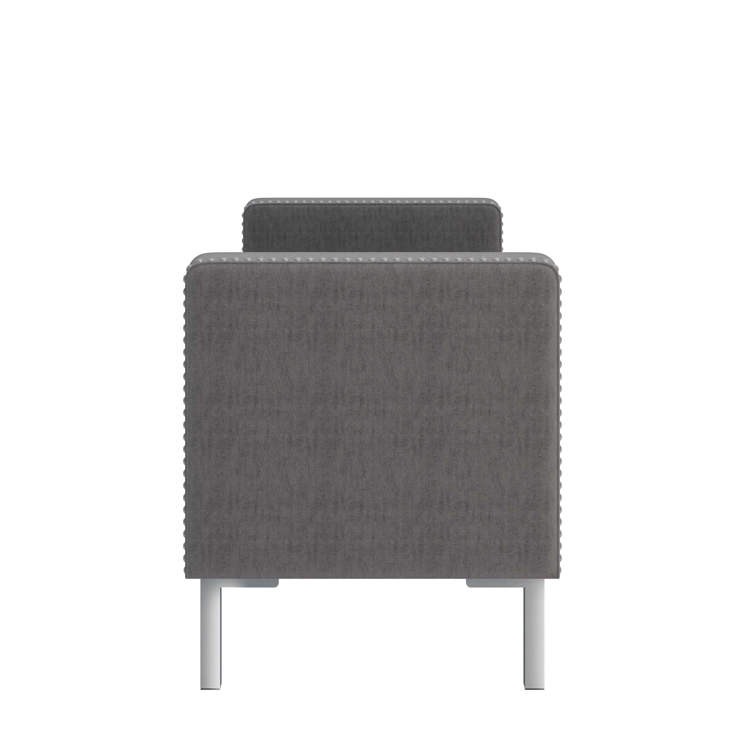 Homesvale Cashman 52"W x 22.5" H Storage Bench Ottoman with Square Arms for Living Room, Bedroom, Entryway, Charcoal Gray Velvet