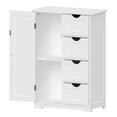 thumbnail image 4 of Ktaxon Wooden Bathroom Floor Cabinet, Side Storage Organizer with 4 Drawers, 1 Cupboard & 2-Shelves, White, 4 of 18